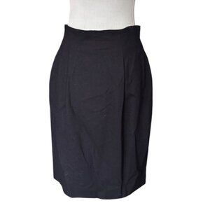 Vintage Valerie Stevens Petites Y2K 90s 100% Wool pleated black skirt sz 10P